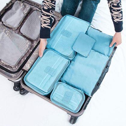 Imaginea din Set organizatoare de călătorie pentru bagaj – albastru deschis
