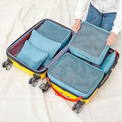 Imaginea din Set organizatoare de călătorie pentru bagaj – albastru deschis