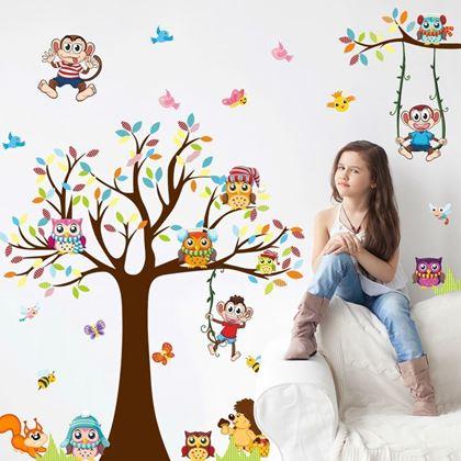 Imaginea din Stickere de perete - Maimuțe vesele