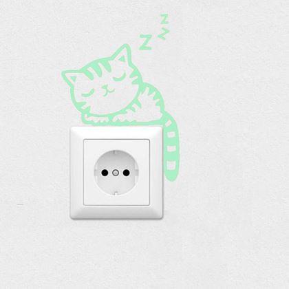 Imaginea din Sticker luminoase peste întrerupător - pisicuță