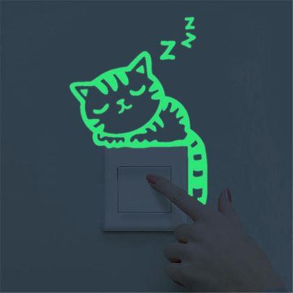 Imaginea din Sticker luminoase peste întrerupător - pisicuță