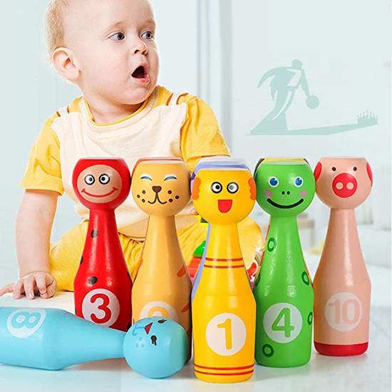 Imaginea din Popice din lemn pentru copii