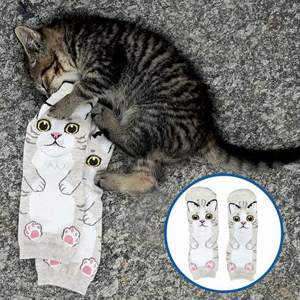 Imaginea din Șosete vesele cu pisicuță - bej