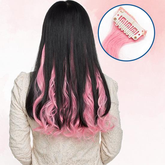 Imaginea din Extensii colorate pentru păr - roz