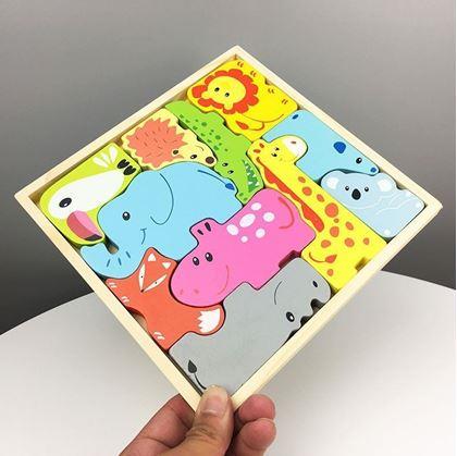 Imaginea din Puzzle din lemn - animale