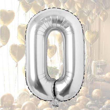 Imaginea din Baloane gonflabile cu cifra maxi de argint - 0