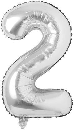 Imaginea Baloane umflate cu aer in forma de cifre maxi argintii