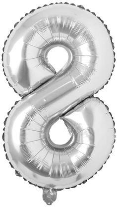 Imaginea Baloane umflate cu aer cifre maxi argintii