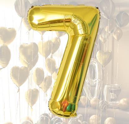 Imaginea Baloane de cifre maxi aurii cu aer închis