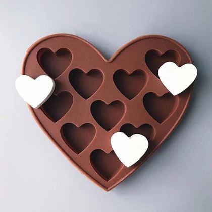 Imaginea din Formă de silicon pentru ciocolată - inimă