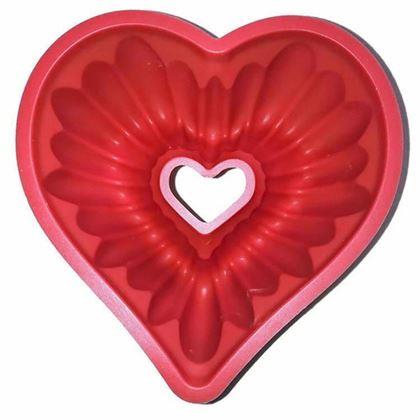 Imaginea din Formă de silicon pentru copt brioșe - inimă