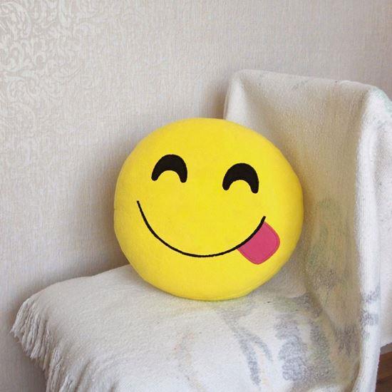 Imaginea din Emoji pernă - limbă scoasă