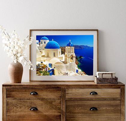Imaginea din Pictură cu diamante cu ramă - Santorini