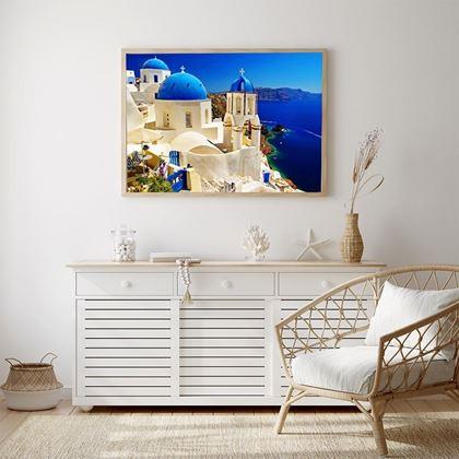 Imaginea din Pictură cu diamante cu ramă - Santorini