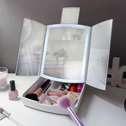 Imaginea Oglindă cosmetică pliabilă cu iluminare LED
