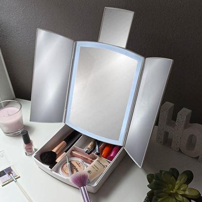 Imaginea Oglindă cosmetică pliabilă cu iluminare LED