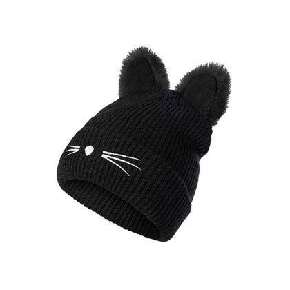 Imaginea din Căciulă cu imprimeu pisică - negru