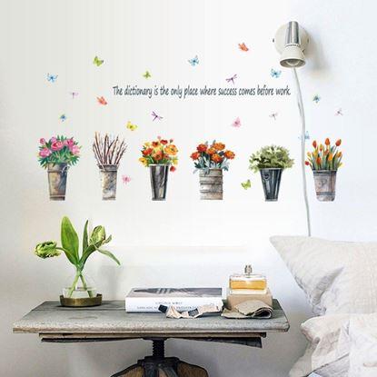 Imaginea Stickere pentru perete - flori în ghiveci