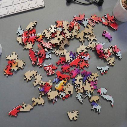 Imaginea din Puzzle din lemn cu animale - lup