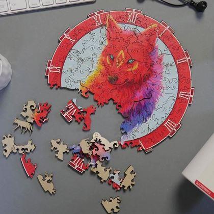 Imaginea din Puzzle din lemn cu animale - lup