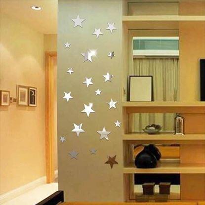 Imaginea Autocolante oglinjoare cu stele 25 bucăți
