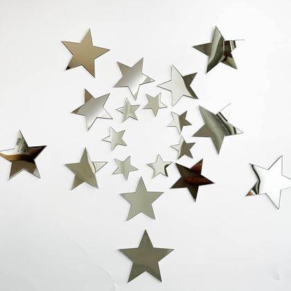 Imaginea din Autocolante oglinjoare cu stele 25 bucăți