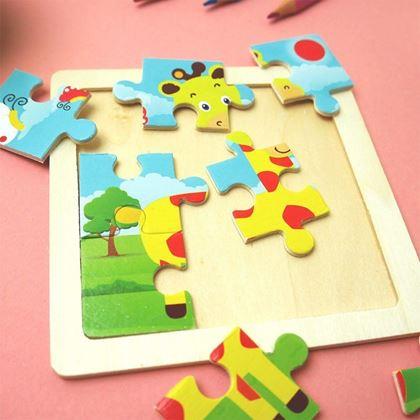 Imaginea din Puzzle din lemn pentru copii - girafă