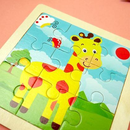 Imaginea din Puzzle din lemn pentru copii - girafă