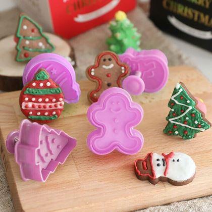 Imaginea din Decorațiuni de Crăciun cu timbru pentru biscuiți (set 4 bucăți)