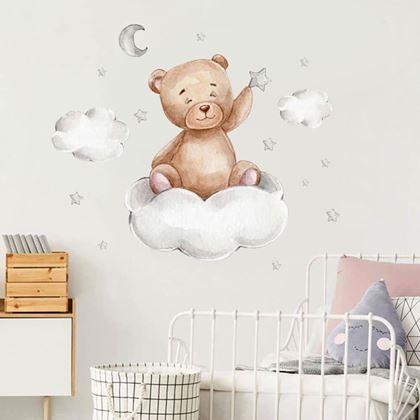 Imaginea din Stickere de perete - ursuleț pe nori