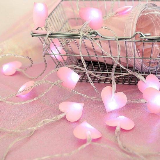 Imaginea din Ghirlandă cu lumină LED - inimă roz