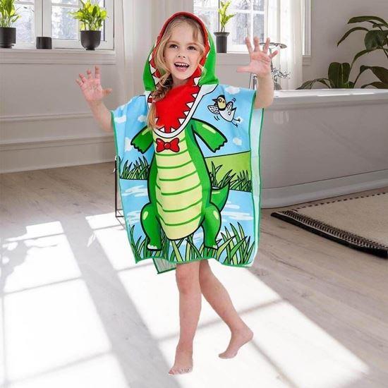 Imaginea din Prosop pentru copii cu glugă - crocodil