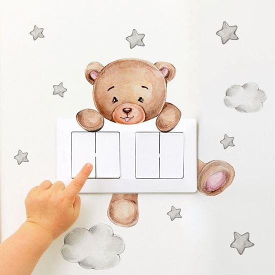 Imaginea din Sticker pentru întrerupător cu desen de ursuleț - copii