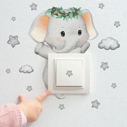 Imaginea din Autocolant decorațiv pentru întrerupător - elefant bebeluș