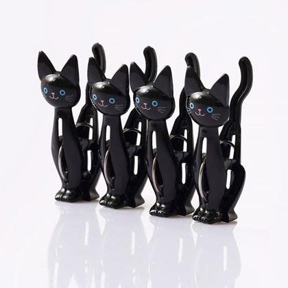 Imaginea din Cârlige pentru haine Pisică 4 buc - negre