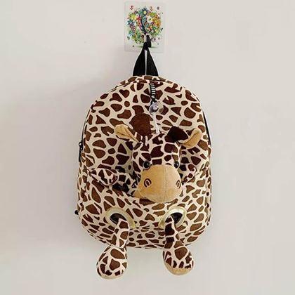 Imaginea din Ghiozdan cu jucărie de pluș - girafă
