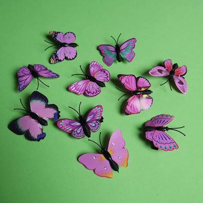 Imaginea din Bentite pentru par fluturi, set de 10 bucati - roz
