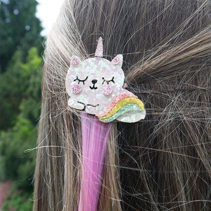 Imaginea din Extensie de păr pentru copii cu agrafă - unicorn