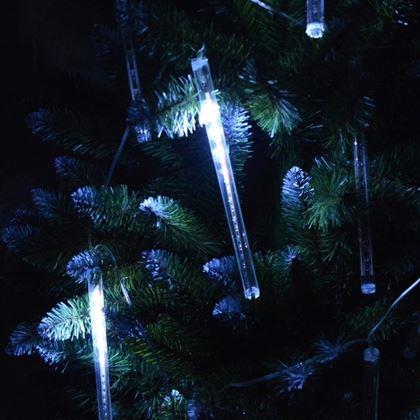 Imaginea din Luminile de Crăciun - fulgii de zăpad căzând - lumină rece