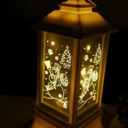 Imaginea din Lanterna de Crăciun cu LED - Om de zăpadă