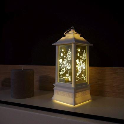 Imaginea din Lanterna de Crăciun cu LED - Om de zăpadă