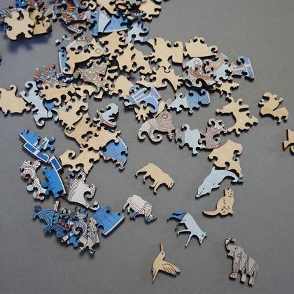 Imaginea din Puzzle din lemn cu animale - elefant