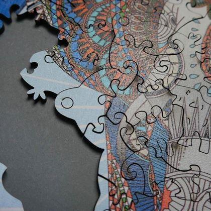 Imaginea din Puzzle din lemn cu animale - elefant