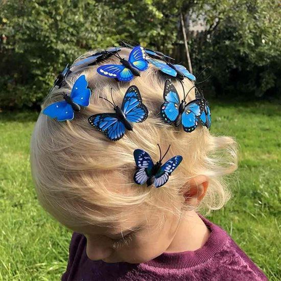 Imaginea din Sponțe pentru păr fluturași 10 bucăți - albastru