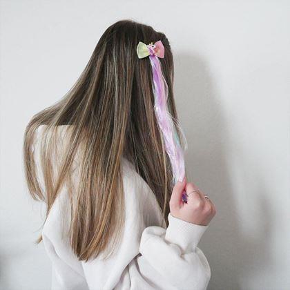 Imaginea din Extensie de păr pentru copii cu agrafă - fundă roz