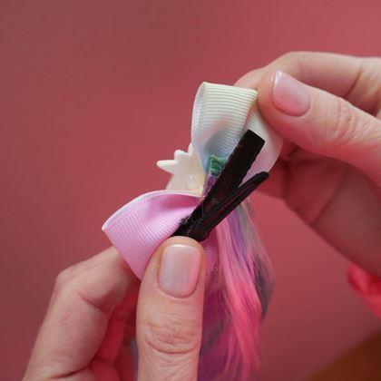 Imaginea din Extensie de păr pentru copii cu agrafă - fundă roz