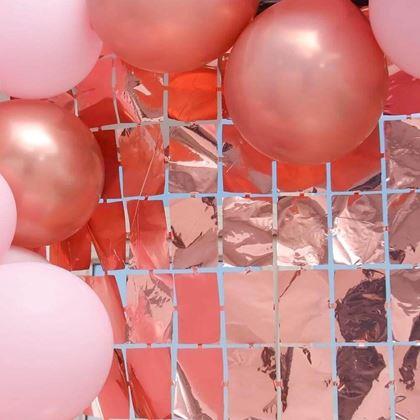 Imaginea din Perdele pentru petreceri - dreptunghiuri roz-aurii