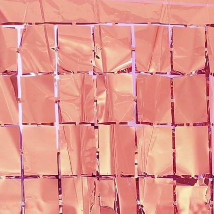 Imaginea din Perdele pentru petreceri - dreptunghiuri roz-aurii