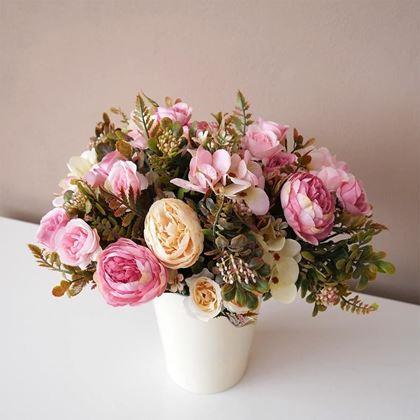 Imaginea din Flori artificiale decorative - crem