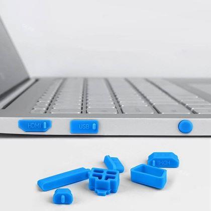 Imaginea din Capace de silicon pentru conectori la laptop - albastru